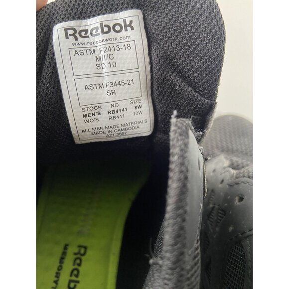 Reebok Work Mens RB4141 Alloy Toe Athletic Safety Shoes Black Size 8W - Picture 2 of 13